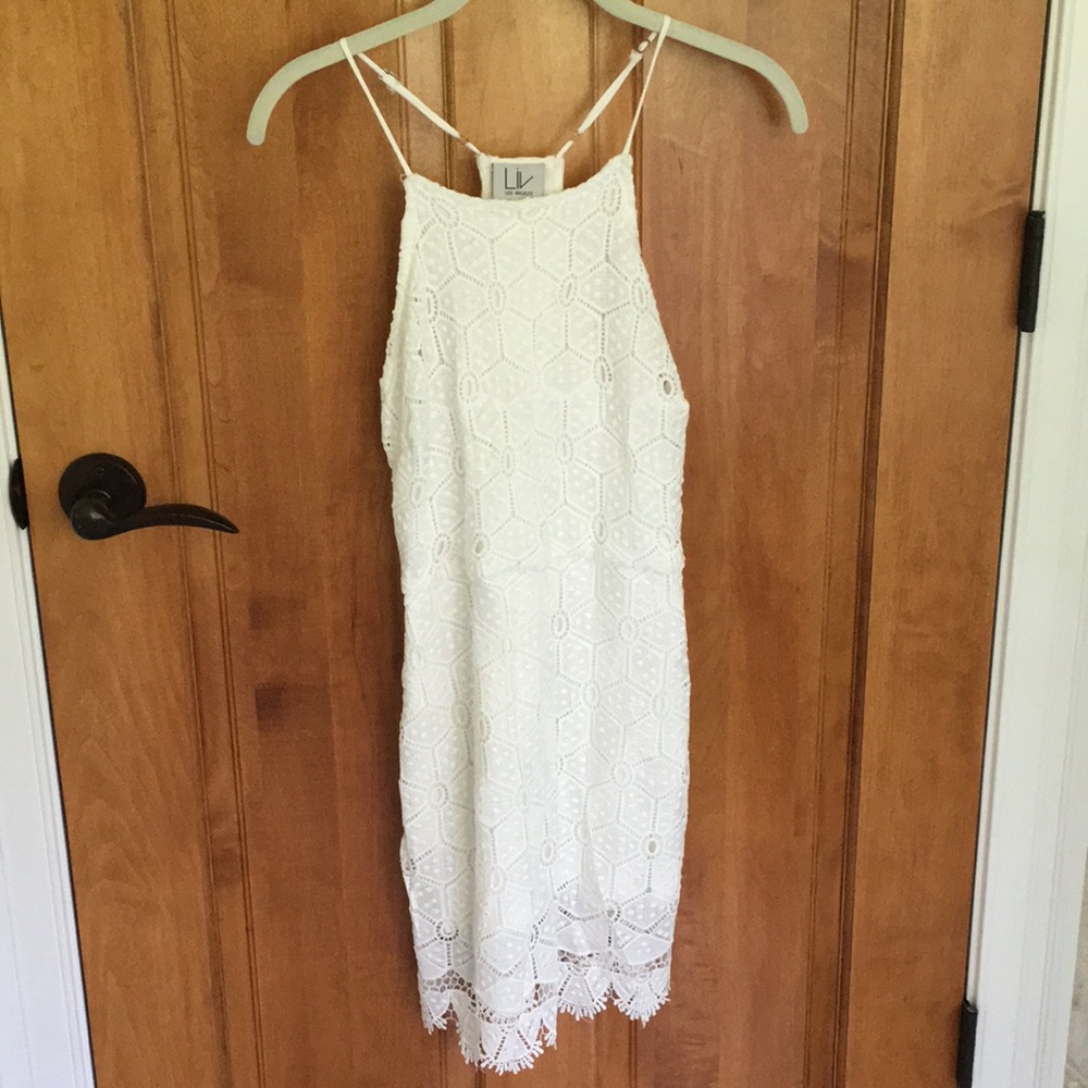 White lace mini dress